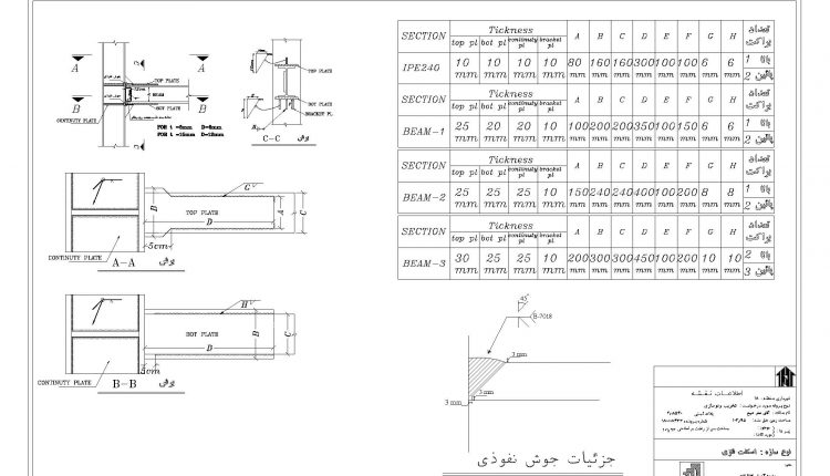 نقشه خوانی سازه- اتصالات گیردار